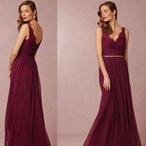 BHLDN Hitherto Fleur Dress in Black Cherry